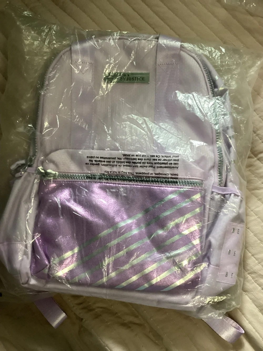 Kids Lavender Backpack and Lunch Bag Set - Purple